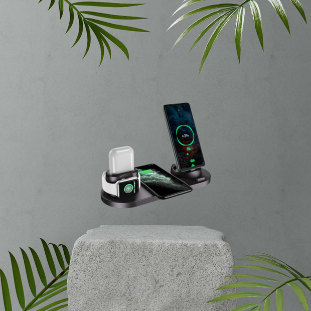 Chargeur sans fil compatible avec tous types de téléphones, airpods et montres connectées