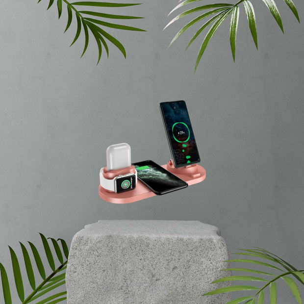 Chargeur sans fil compatible avec tous types de téléphones, airpods et montres connectées